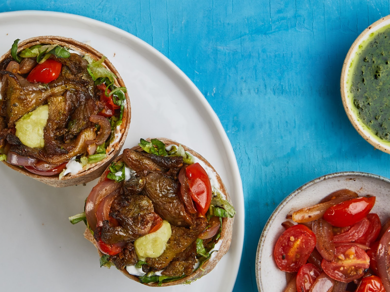 Roasted Mushroom Shawarma Wrap